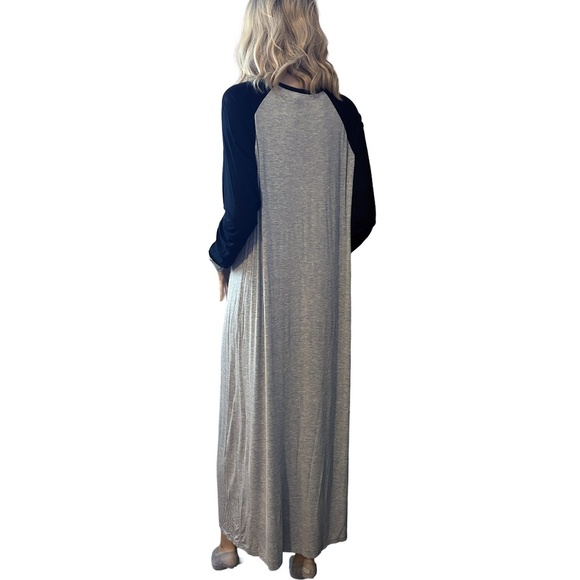 Ekouaer Super Soft Rayon Long Nightgown Sleep Tee Shirt Henley Two Tone NWOT - Picture 7 of 12